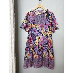 Sundance Women's Tiered Dress Floral Boho Peasant Cottagecore Flowy Size XS